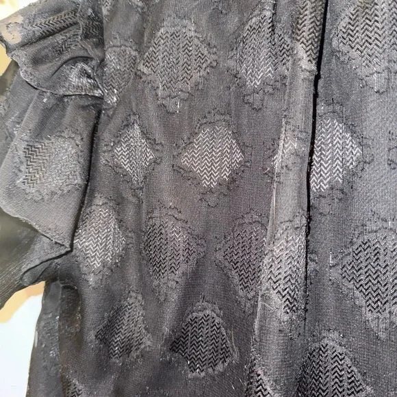 THML Black Blouse with Tassel Accents - Picture 3 of 6